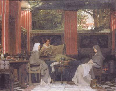 Alma-Tadema, Sir Lawrence Vdenantius Fortunatus Reading his Poems to Radegonda VI AD 555 (mk23) Norge oil painting art